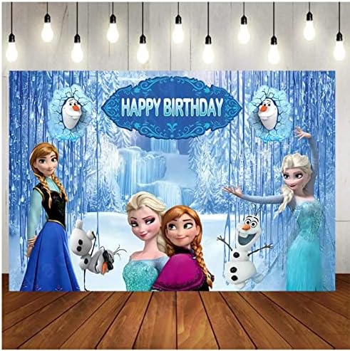 Замрзнати роденденски забави занимаваат со позадина Девојки принцеза роденденска забава украси за табели Банер позадини бебешки туш фотографии7x5ft