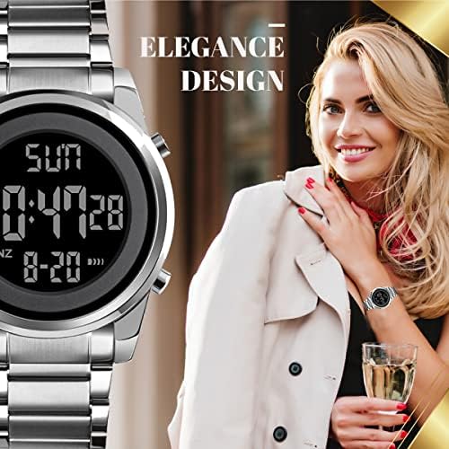 Бурк 1611 машки часовници жени унисекс дигитален часовник моден спортски спортски челик водоотпорен рачен часовник моден луксуз