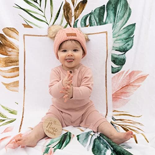 Новалифе - Симпатична пресвртница за бебиња со 7 двострани, 12 -месечни дрвени картички и налепница на горда мама - големо фланелно