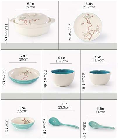 Плочи Razzum 28-парчиња кујнски садови поставени домаќинства керамички чинија за вечера поставуваат креативни плочи за јадење со чанти за вечера, сервис за 6 чинии за в