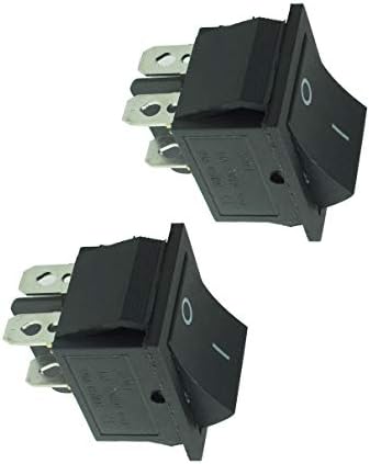 AEXIT 2 PCS Wallидни прекинувачи AC 250V/16A 125V/20A 4 PINS DPST IN/OFF DIMER SWITCHES ROCKER SWITCH
