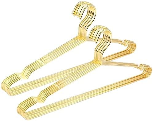 Hanger yqbuer 10 парчиња бакарна златна облека за кошула со кошула со жлебови со силен силен палто за закачалка за закачалка