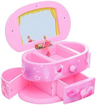 Музичка кутија за накит за мали девојчиња, кутија за складирање на музички кутии со балерина за деца, детски кутии за накит
