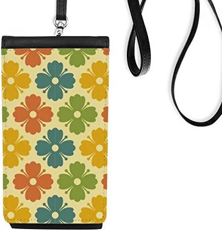 Бонбони бои цвеќиња трева ливчиња телефонски паричник чанта виси мобилна торбичка црн џеб