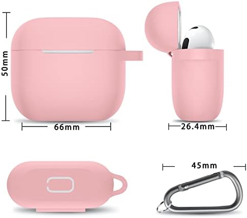 Bospa AirPods 3 Case, течен силиконски покритие на кожата компатибилен со Apple Airpod 3rd Generation 2021 со клуч за жени за