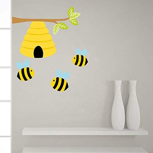 Симпатична Пчели Саќе Мед Животински Декори Ѕид Налепница Уметнички Дизајн Налепница За Девојки Момчиња Детска Соба Спална Соба