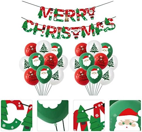 СОИМИС 1 Комплет Божиќни Балони Украсни Банери Забава Дрво Хартија Банер Реквизит