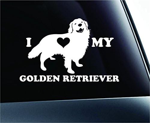 ExpressDecor Јас го сакам мојот симбол за кучиња Златен ретривер за кучиња Декл печатено кучиња кученце милениче семејство раса,