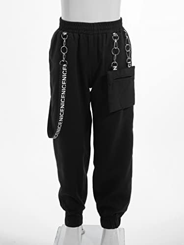 Атлетски тренерки на izизио девојки Сјајна хип хоп џез танц облека патент јакна со панталони со карго -џогер сет за трчање танцувачки