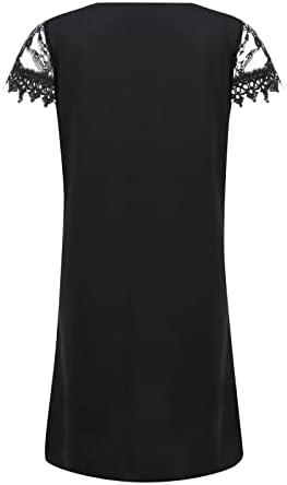 Хпјклитр Обични Фустани За Жени Летен Печатење Бран V Вратот Чипка Печатење Панел Краток Ракав Тенок Одговара А-Линија Миди