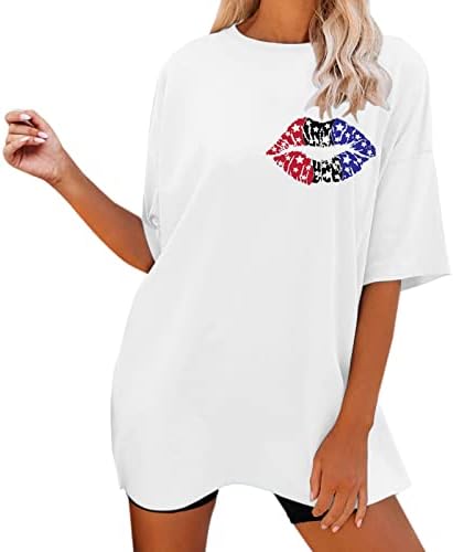 Spandex жени со долг ракав жени обични кратки ракави преголеми лабави кошули врвови графички блузи жени кратки