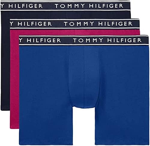 Томи Хилфигер за машки 3-пакувања боксерски брифинзи, сина магла, голема