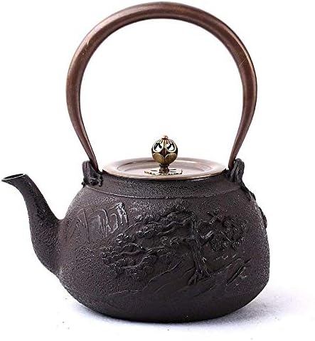 Леано железо чајник врела чај зовриена вода леано железо чајник 1.3L Рачно изработен стар железо котел, lsxysp, леано железо,
