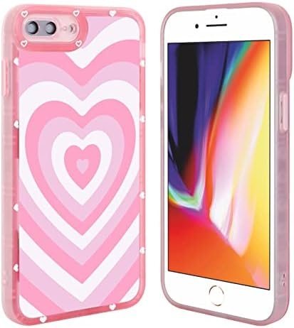 AIGOMARA Компатибилен со Iphone XR Случај Пинк Срце Печатење Симпатична Розова Шема На Срце Случај За Жени Девојка Целосна Камера
