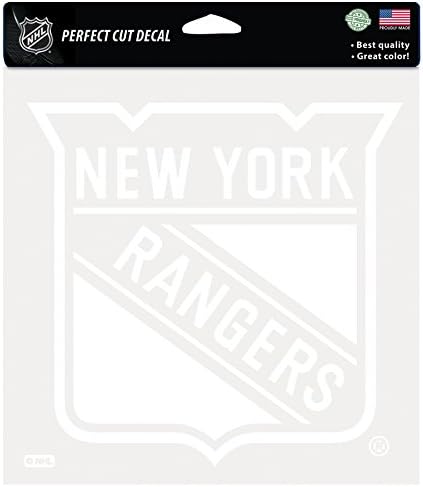 Wincraft NHL New York Rangers Perfect Cut White Decal, 8 x 8, повеќебојни