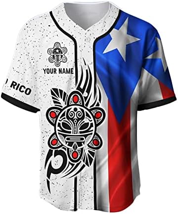 Персонализирана бејзбол кошула во Порто Рико, прилагодена на бејзбол Бејзбол Порто Рикан, Порто Рикан Бејзбол за мажи