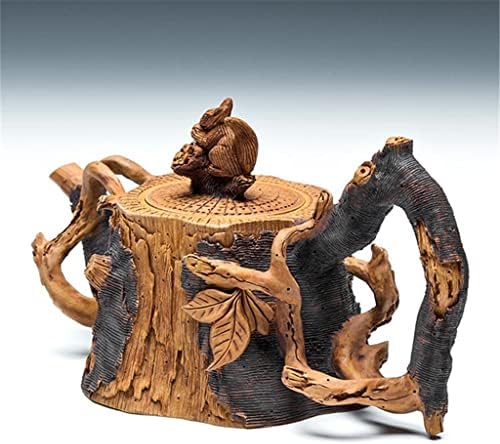 Ccbuy имитација на дрвјата трупец чајник со верверица покривка ретро виолетова сад за песок чиста рачно изработена чај сет