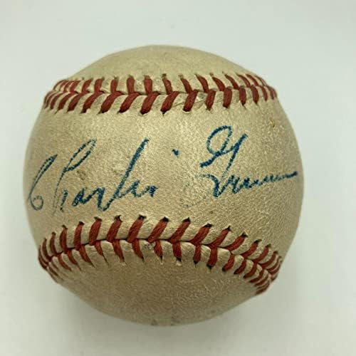 Синглот на Чарли Грим потпиша официјален бејзбол на Националната лига во 1940 -тите години на минатиот век