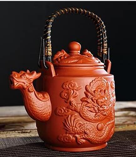780ml змеј образец yixing чајник со пурпурна глинена котел за ракување со креативни производи за пијалоци