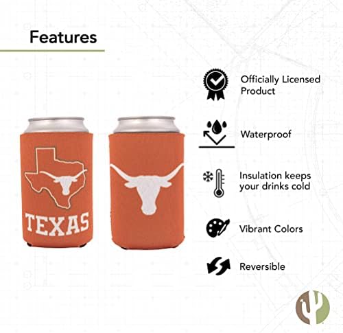 Универзитетот Во Тексас Може Изолатор Пијалок Кулер 4 Пакет Пена Држач За Пијалоци Лонгхорнс UT Остин