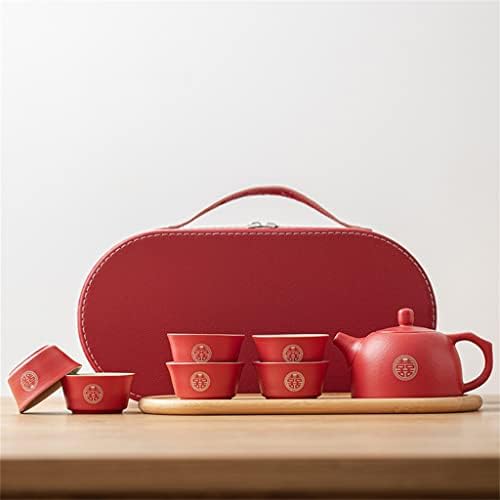 ZLXDP чаши за чајни свадба за свадба со будоарски ангажман црвен чај постави свадбени подароци