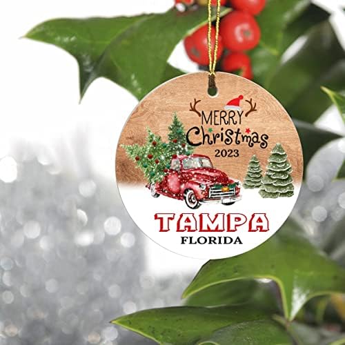 Орнаменти на новогодишни елки 2023 година - Орнамент на Тампа Флорида Роден град Цата на градот - Идеи за подароци за чување