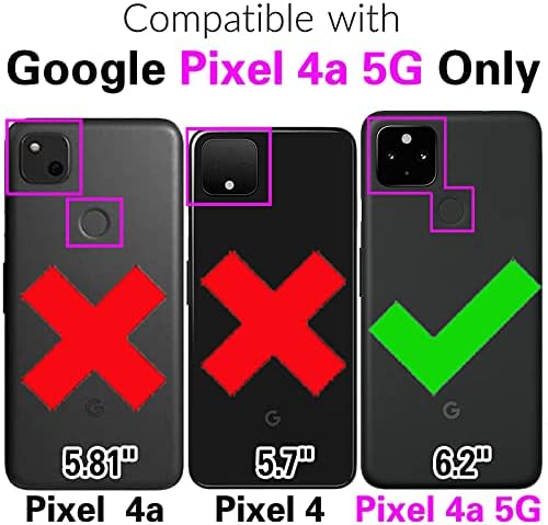 Asuwish Компатибилен Со Google Pixel 4a 5G 6.2 Паричник Случај Калено Стакло Заштитник На Екранот И Флип Капак Картичка Држач