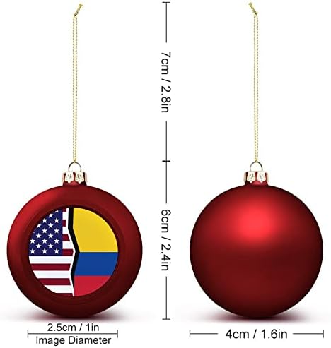 Американско и колумбиско знаме Божиќна топка што виси украси Xams Декорација на дрво за забава