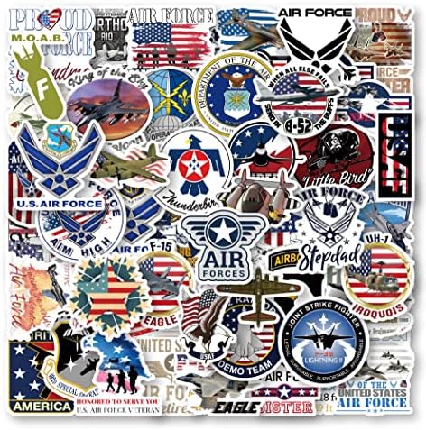 Американски налепници на воздухопловните сили | 52 ПЦС УСАФ Винил налепници - Подароци за воздухопловни сили за деца, тинејџери,