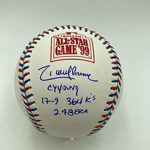 Ренди nsонсон Си Јанг 17-9 364K's 2,48 ERA потпишан Бејзбол ПСА ДНК налепница - Автограмирани бејзбол