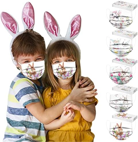 ЏМЕТРИ 50 ПАРЧИЊА Велигденски Деца Маска За Лице За Еднократна Употреба Капак За Лице За Печатење Зајаче На Отворено Заштита