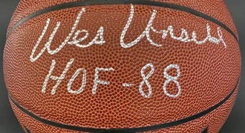 Wes Unseld потпиша I/O кошарка +HOF 90 Вашингтон куршуми ПСА/ДНК автограмирани - автограмирани кошарка