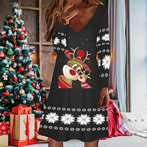 ВИТОНГ Грден Божиќен џемпер за жени Смешни ирваси плетени џемпери фустан
