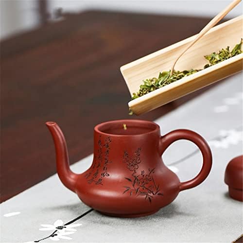 NiceDayfy 120ml Виолетова глинеста чајник мастер рачно врежан чај тенџере со рачно изработена Дахонгпао котел Зиша чај сет