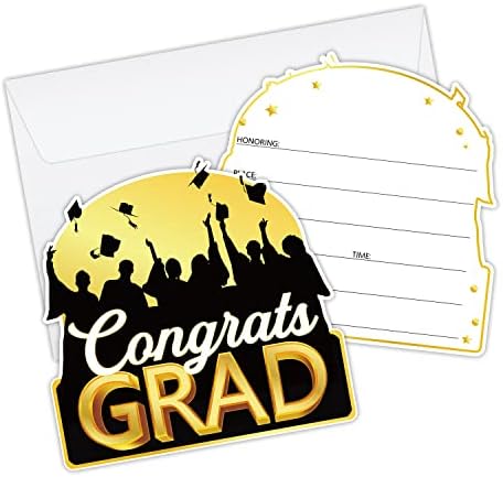 25 Парчиња Картички За Покана За Дипломирање Со Пликови за Постдипломски-2023 Материјали За Забава За Дипломирање - Прослава