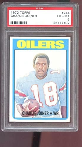 1972 Топпс 244 Чарли Joiner Rookie RC PSA 6 оценета фудбалска картичка NFL Oilers - непотпишани фудбалски картички