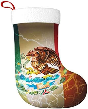 QG ZZX Мексиканско знаме осветлување Божиќно порибување Божиќни чорапи камин виси чорап 18 инчи за одмор