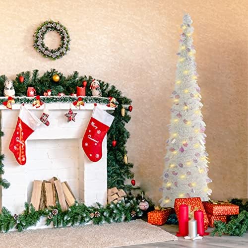 Си Супер Бенг Божиќна Ламба, 5 СТАПКИ Склопувачки Скокачки Декор Со Молив За Божиќна Забава Украси За Домашен Камин Во Канцеларија-Шарена
