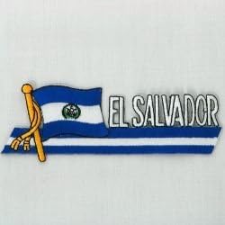 Ел Салвадор Сидекик збор Земја знаме на знаме на лепенка на лепенка .. 1,5 x 4,5 инчи ... ново