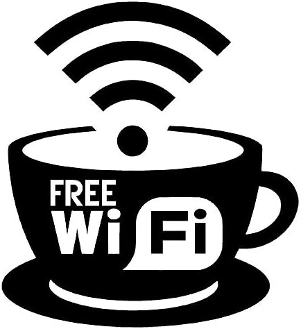 Бесплатна симбол за кафе со WiFi кафе - винил 6 инчи висок декларален лаптоп таблет скејтборд автомобил прозорци налепница