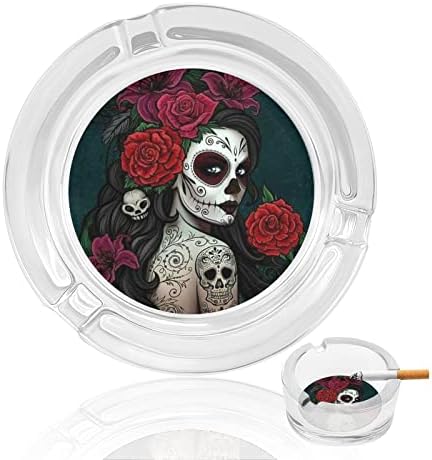 Ден на мртвиот цветен череп готва цигара од цигари од пепелници за пушење држач за пепел за дома хотелска маса Топ декорација