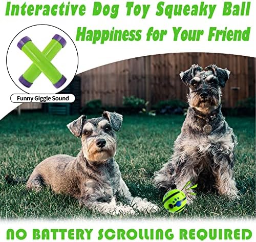 XXRXW Wobble Кикотење Топка За Кучиња, Интерактивни Писклив Миленичиња Материјали Играчки, Смешни Кикот Звук Кога Валани Или