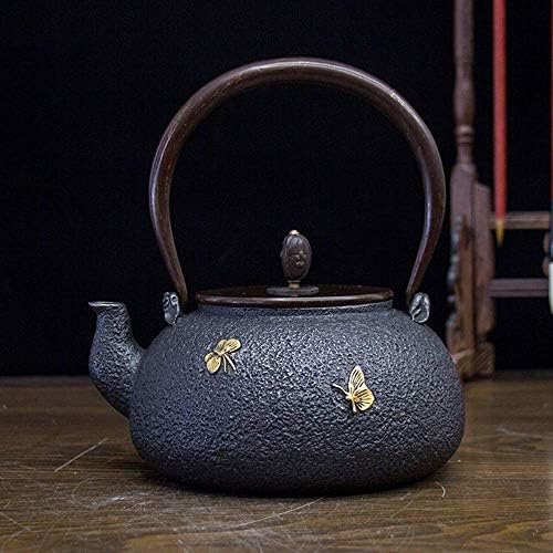 MZXUN леано железо чајник црно леано железо чајник Прекрасна светла шеснаесет шема јапонски чајник како колекционерски компатибилни