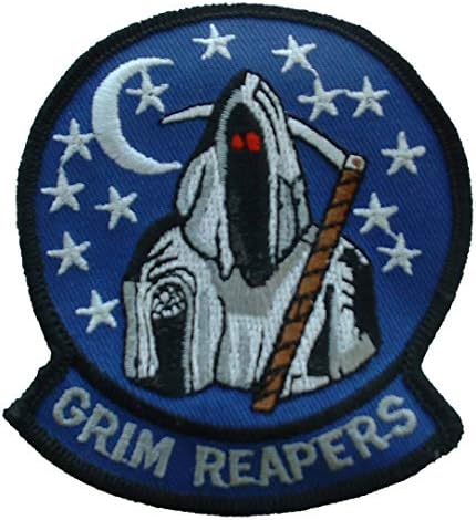 Соединетите држави морнарици USN VF-101 Grim Reapers Fighter Attack Stemanr stecadroned Patch, со лепило за железо