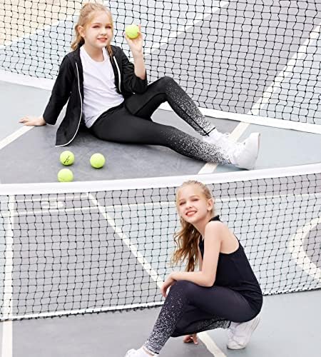 Девојки за атлетски хеланки на Заклоатр деца со високи половини јога панталони тенис руниг тренинг без активен панталони за