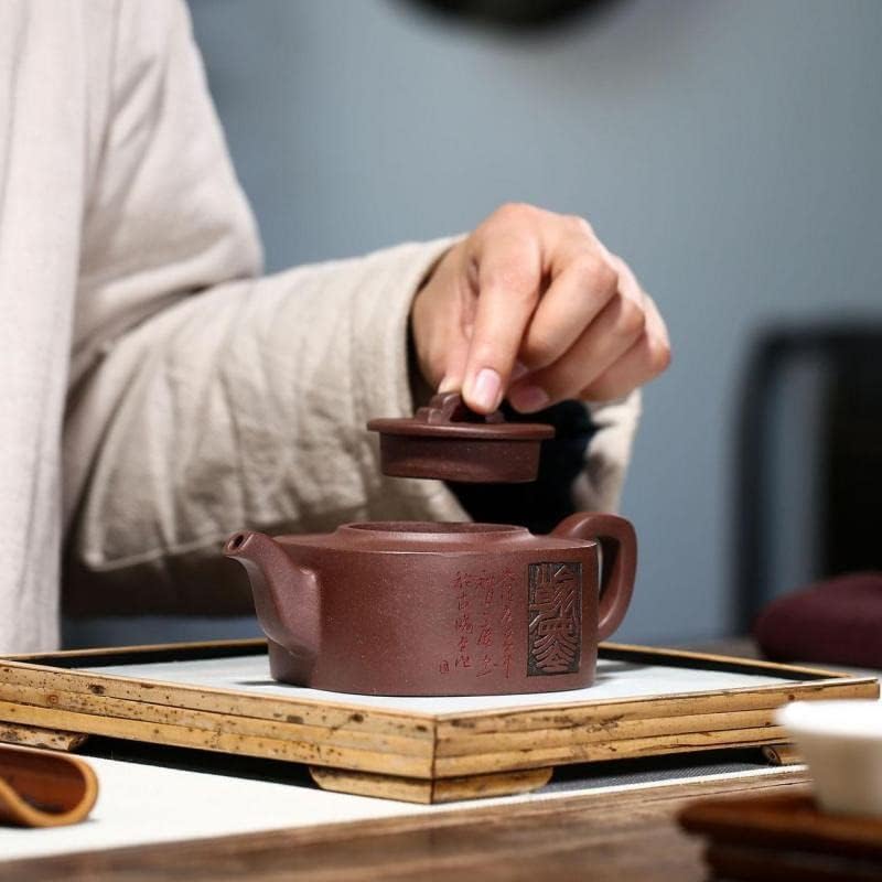 SDFGH ZISHA чајник Рачно изработен тенџере кунг-фу-чај виолетова глина за пијалоци за пуер зелен црн кинески чај Sifang Junyu