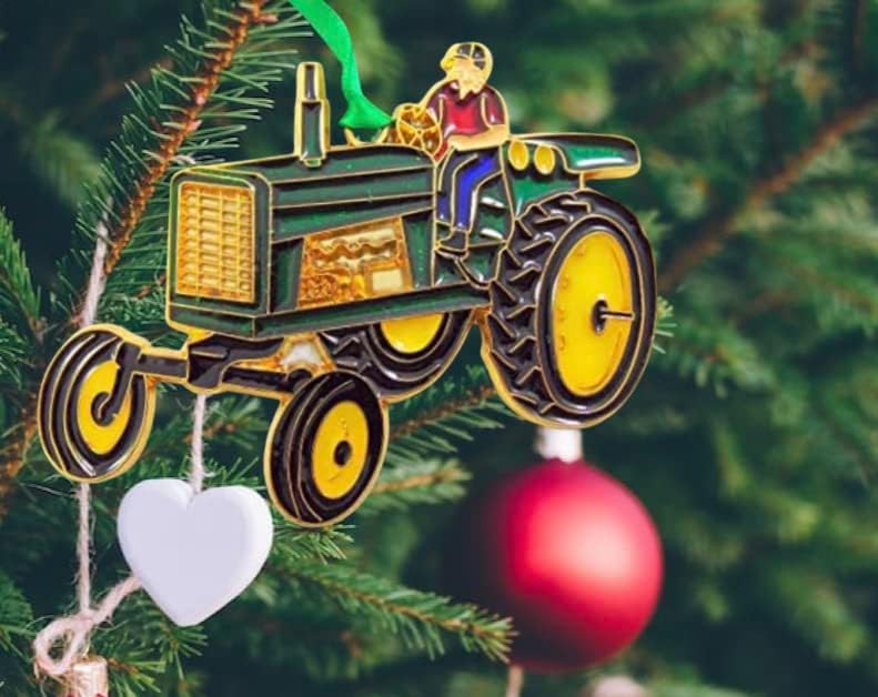 Трактор украс Фармер новогодишна украс за украсување на одмор
