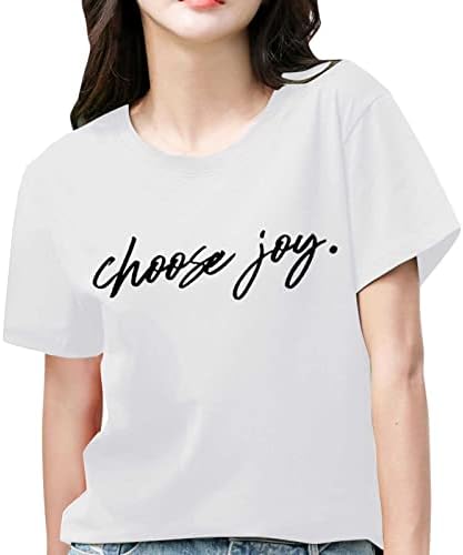 Женски лето врвно случајно писмо печати лабава маица од туника лабава кратки ракави бели спандекс кошула жени
