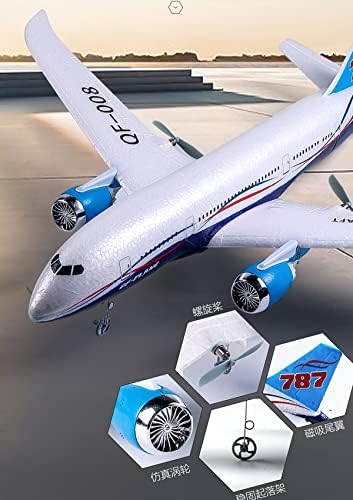 Авион за далечински управувач OTXKOO, 2,4GHz DIY 3 канали RC авион, далечински управувач Авион подготвен за летање, RC 787 DreamLiner за напредни крилјата 550мм （2 батерии