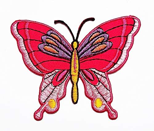 Пеперутка инсект Бохо хипи ретро цртан филм Детски занаетчиски занаети извезени закрпи за торби јакна железо на фармерки за